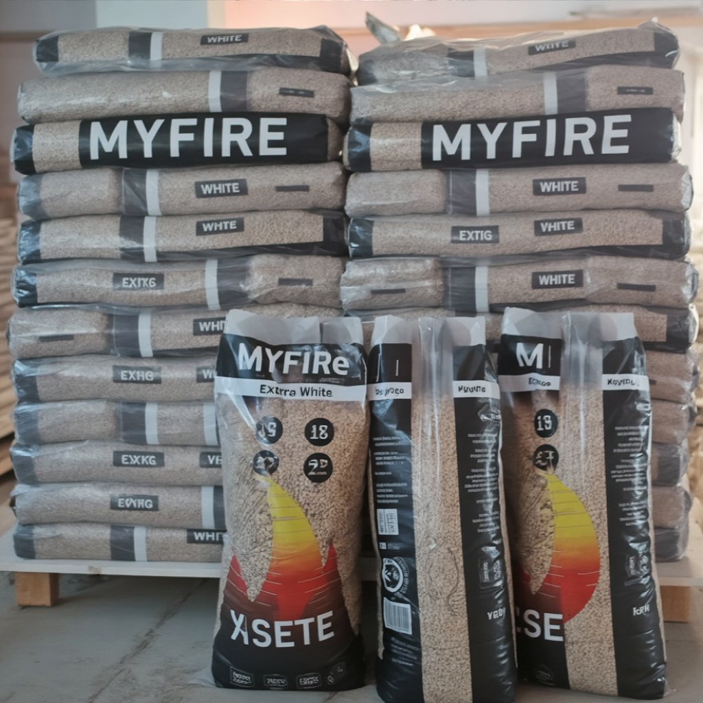 PELLET MY FIRE EXTRAWHITE 100% ABETE ENplus A1 – PALLET 70 SACCHI DA 15KG