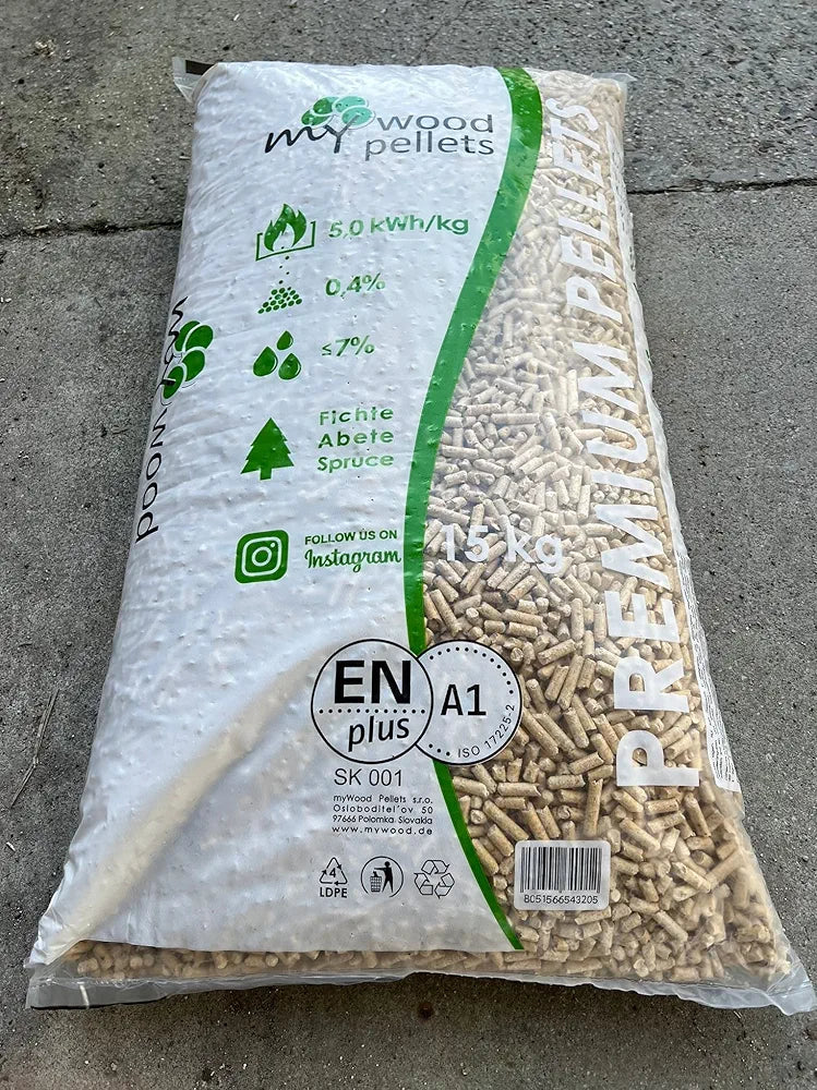 PELLET DI FAGGIO E ABETE – ALTO POTERE CALORIFICO – PALLET 70 SACCHI DA 15KG