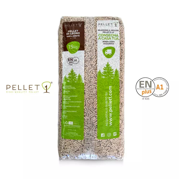 Pellet Premium Abete ENplus A1– 100% ABETE ENplus A1 – PALLET 70 SACCHI DA 15KG