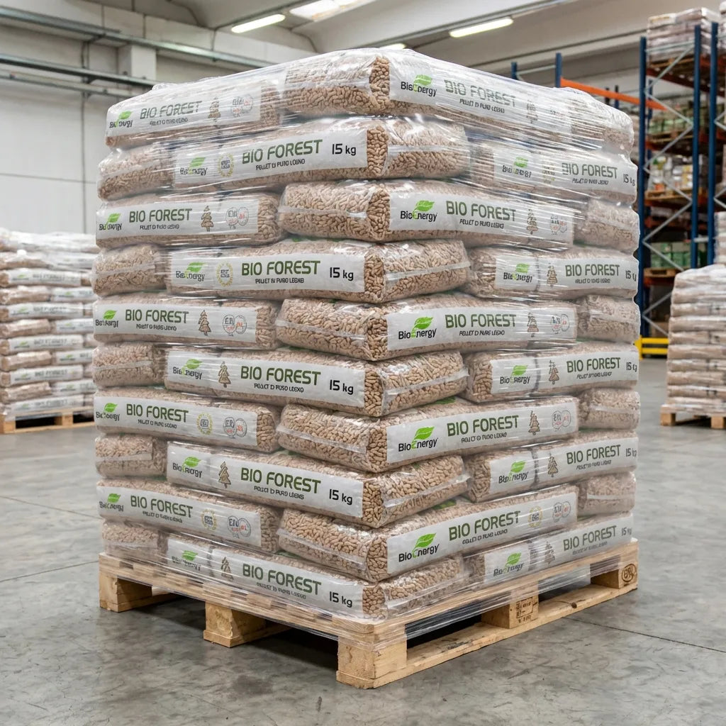 BIO FOREST PELLET 100% LEGNO NATURALE ENplus A1 – PALLET 70 SACCHI DA 15KG