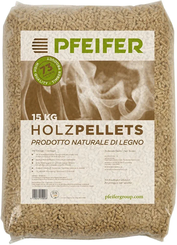 PELLET 100% ABETE DA SEGATURA DI LEGNO – PALLET 70 SACCHI DA 15KG